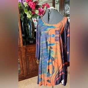 Colorful Abstract Floral Swing Dress